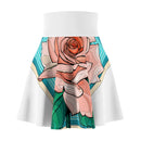 Rose Garden Skater Skirt — Floral Pink Rose AOP Skirt Printify