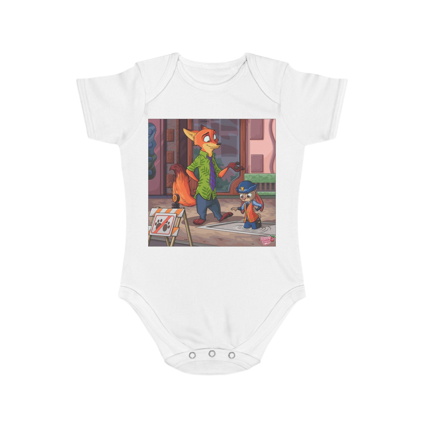 Fox Parent & Cub Baby Bodysuit - Cute Cartoon Woodland Family Infant Onesie