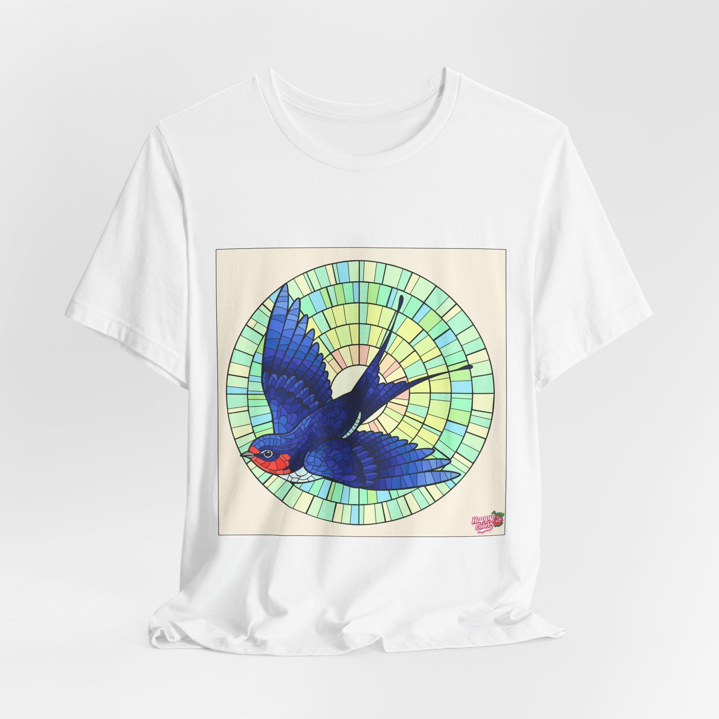Artistic Bird T‑Shirt — Colorful Swallow & Dove Graphic Tee