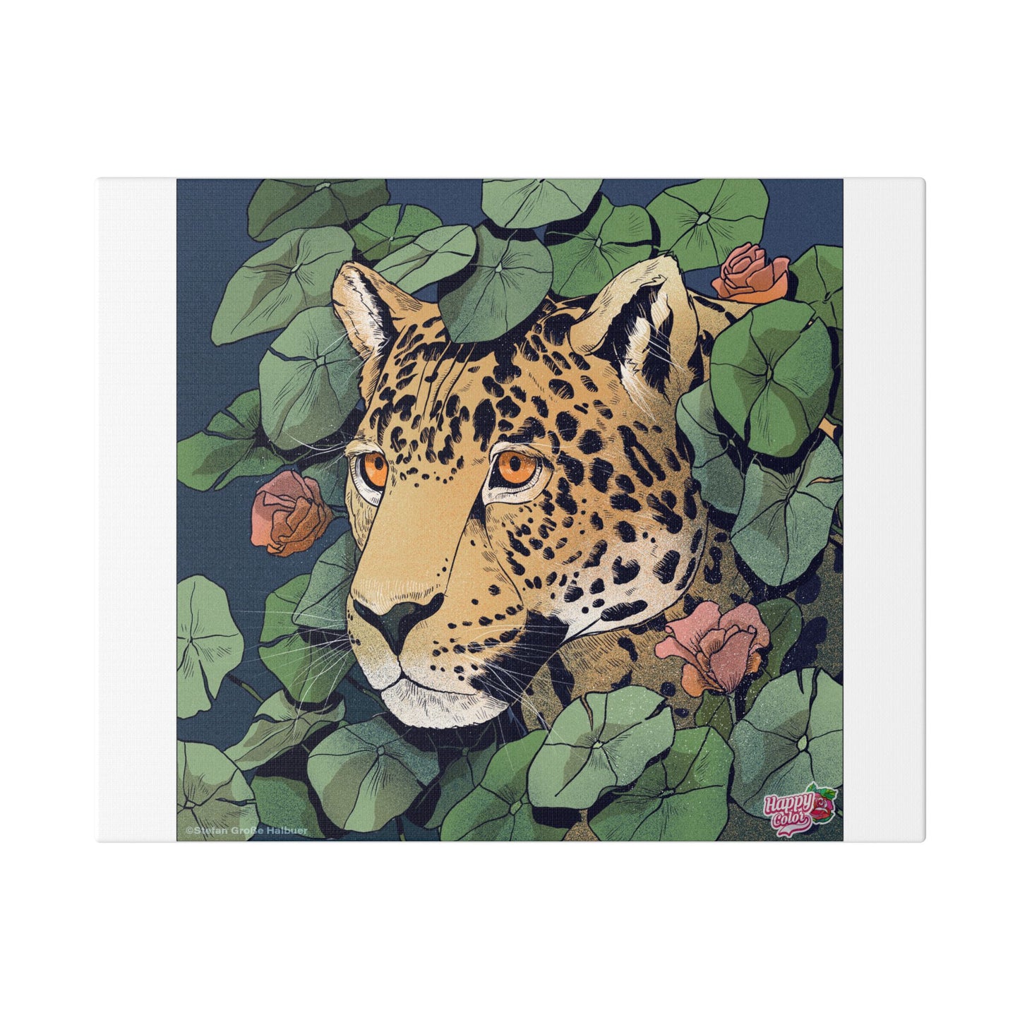 Leopard in Vines Canvas Print — Botanical Jungle Wall Art