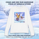 Kids Long Sleeve Tee — Winter Bunny & Fox Snowy Trail Illustration Printify