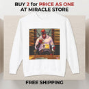 Graphic Crewneck Sweatshirt — Comic Antihero Diner Scene Printify