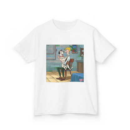 Kids Tee - Retro Cartoon Barber Shop Illustration