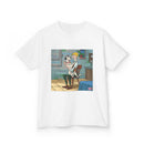Kids Tee - Retro Cartoon Barber Shop Illustration Printify