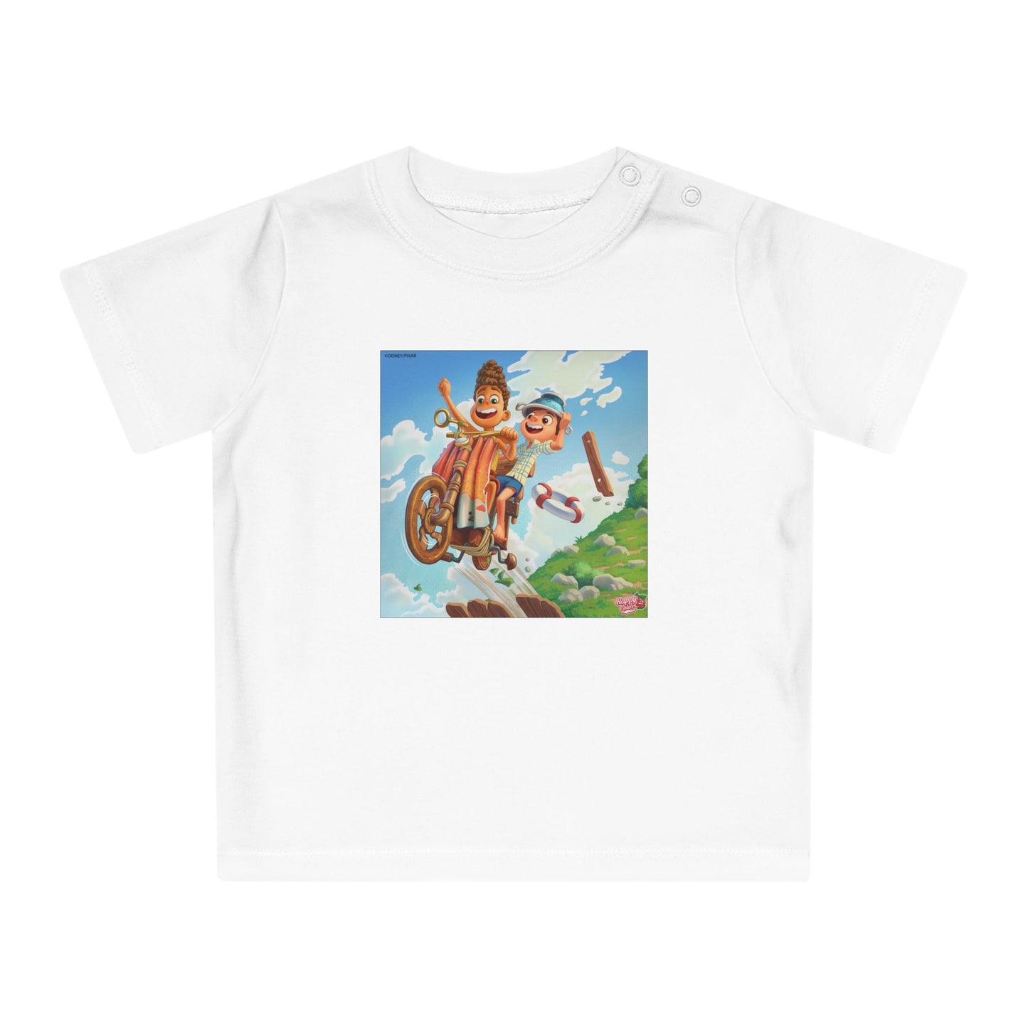 Adventure Bike Baby T-Shirt — Cute Cartoon Kids Cycling Print