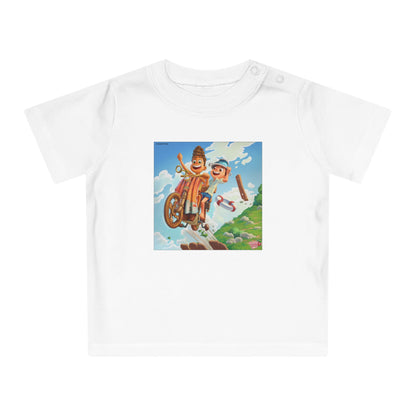 Adventure Bike Baby T-Shirt — Cute Cartoon Kids Cycling Print
