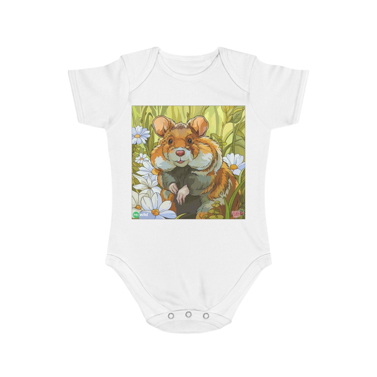 Hamster Garden Baby Bodysuit — Cute Small Pet Infant One-Piece