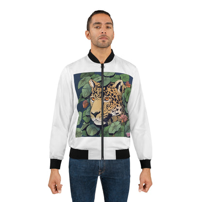 Men's Bomber Jacket — Jungle Leopard & Surreal Elephant Art AOP