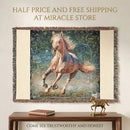 Galloping Horse Woven Blanket — Tapestry Throw for Equestrian Lovers Printify