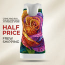 Racerback Dress — Vibrant Mosaic Rose Floral Print Printify