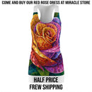 Racerback Dress — Vibrant Mosaic Rose Floral Print Printify