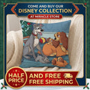 Disney Lady and Tramp Family Christmas Square Pillow Printify