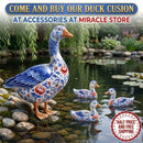 Decorative Duck Pillow Cover — Blue Delft Goose Garden Accent Printify