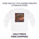 Leopard Sunset Graphic Long Sleeve Tee Printify
