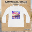Youth Long Sleeve Tee — Colorful Lighthouse Sunset Graphic Printify