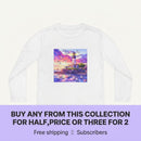 Youth Long Sleeve Tee — Colorful Lighthouse Sunset Graphic Printify