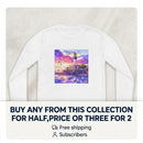 Youth Long Sleeve Tee — Colorful Lighthouse Sunset Graphic Printify
