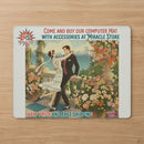 Romantic Garden Dance PU Leather Mouse Mat — Vintage Couple Floral Desk Mousepad Printify