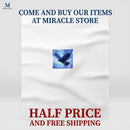 Raven Sky Sherpa Fleece Blanket — Cozy Blue Crow Design Printify