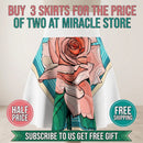 Rose Garden Skater Skirt — Floral Pink Rose AOP Skirt Printify