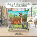 Cute Forest Friends Square Throw Pillow – Bambi-Inspired Animal Nursery Decor Printify