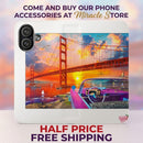 Golden Gate Sunset Convertible Phone Flip Case — Retro Convertible Car Art Printify
