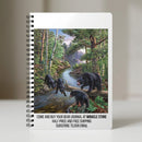 Bear Family Forest Scene A5 Wirobound Notebook - Lined Journal for Nature Lovers Printify