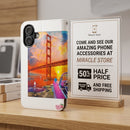 Golden Gate Sunset Convertible Phone Flip Case — Retro Convertible Car Art Printify