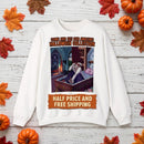 Gothic Cozy Vampire Reading Crewneck Sweatshirt Printify