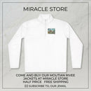Nature Scene Quarter-Zip Pullover — Mountain River Landscape Embroidered Printify