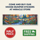 Scenic Mountain Moose Bumper Sticker Printify