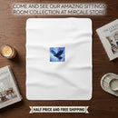 Raven Sky Sherpa Fleece Blanket — Cozy Blue Crow Design Printify