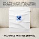 Raven Sky Sherpa Fleece Blanket — Cozy Blue Crow Design Printify