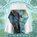Lemur Jungle Print Skater Skirt — Tropical Wildlife AOP Printify
