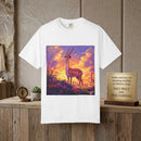 Sunset Gazelle T-Shirt — Majestic Deer Illustration Tee Printify