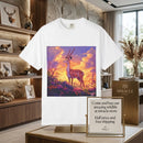 Sunset Gazelle T-Shirt — Majestic Deer Illustration Tee Printify
