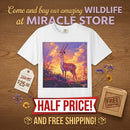 Sunset Gazelle T-Shirt — Majestic Deer Illustration Tee Printify