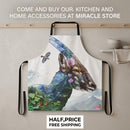 Mountain Goat Floral Apron — Nature Wildlife Kitchen Apron Printify