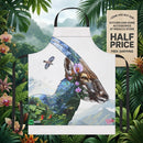 Mountain Goat Floral Apron — Nature Wildlife Kitchen Apron Printify