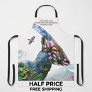 Mountain Goat Floral Apron — Nature Wildlife Kitchen Apron Printify