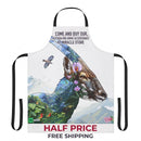Mountain Goat Floral Apron — Nature Wildlife Kitchen Apron Printify