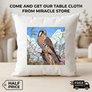 Kestrel Meadow Tablecloth — Bird Illustration Square Table Cover Printify