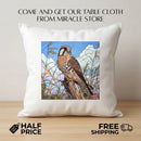 Kestrel Meadow Tablecloth — Bird Illustration Square Table Cover Printify