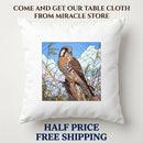 Kestrel Meadow Tablecloth — Bird Illustration Square Table Cover Printify