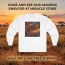 Leopard Sunset Graphic Long Sleeve Tee Printify