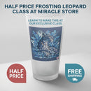 Frosted 16oz Pint Glass — Blue Floral Leopard Design Printify