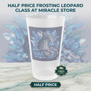 Frosted 16oz Pint Glass — Blue Floral Leopard Design Printify