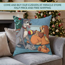 Disney Lady and Tramp Family Christmas Square Pillow Printify