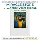 Blue-and-Gold Macaw Hand Towel — Tropical Parrot Kitchen & Bathroom Accent Printify