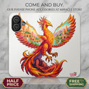 Phoenix Art Flip Case — Colorful Mythical Phone Wallet Printify